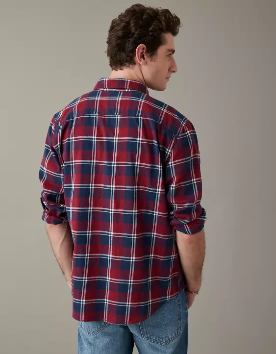 AE Super Soft Everyday Plaid Button-Up Shirt 2 AE Super Soft Everyday Plaid Button-Up Shirt - Image 2