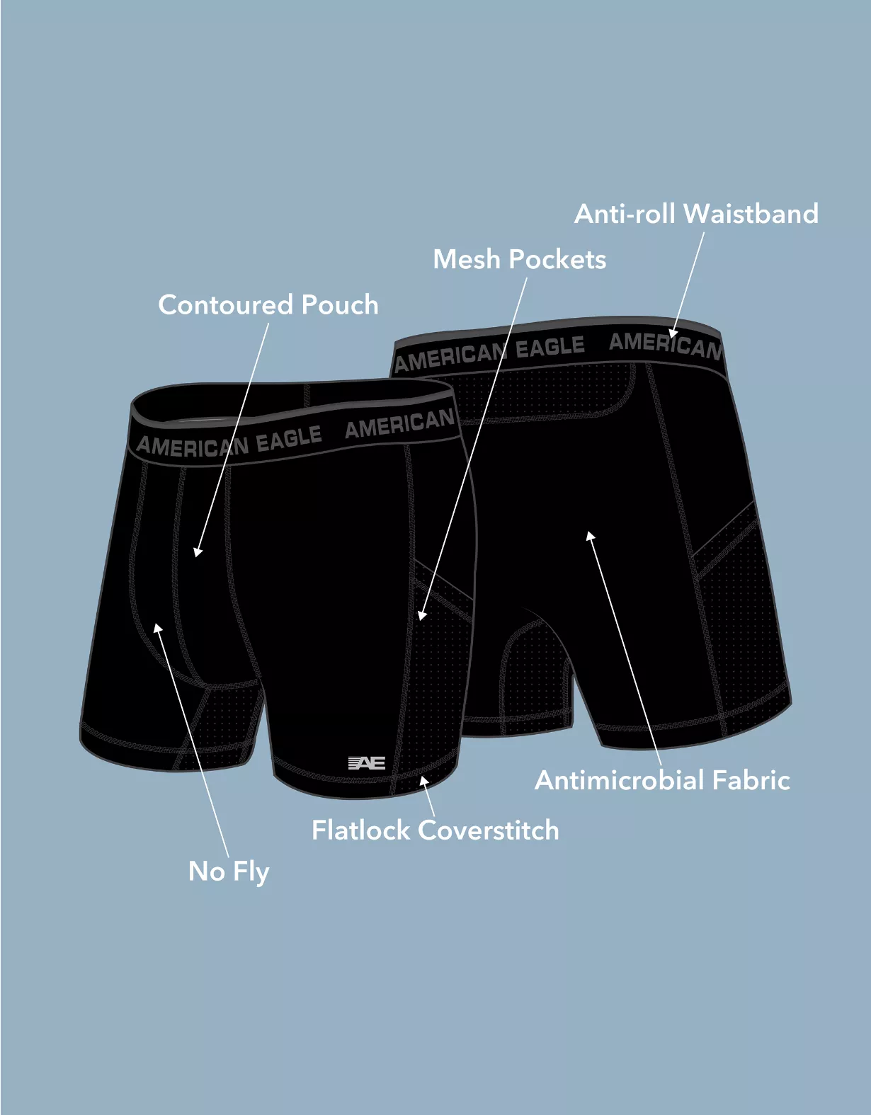 AEO 6" Active Flex Boxer Brief 3-Pack 2 AEO 6" Active Flex Boxer Brief 3-Pack - Image 2
