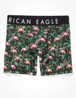 AEO Tropical Flamingos 6" Horizontal Fly Flex Boxer Brief -Top Men Apparel 0236 3333 001 f