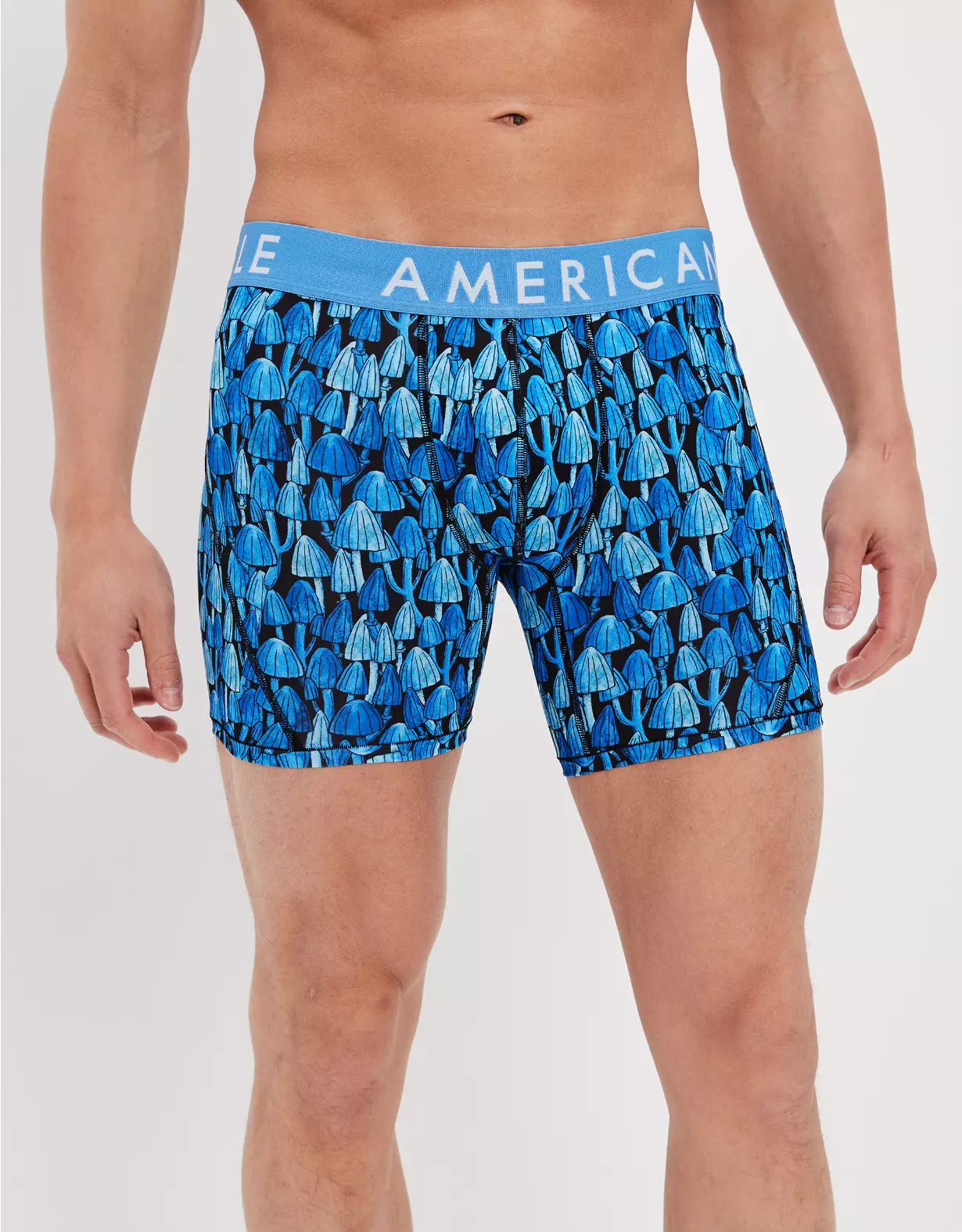 AEO Blue Mushrooms 6" Flex Boxer Brief 1 AEO Blue Mushrooms 6" Flex Boxer Brief