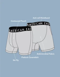 AEO Solid 6" Flex Boxer Brief 3-Pack -Top Men Apparel 0236 3706 900 d3