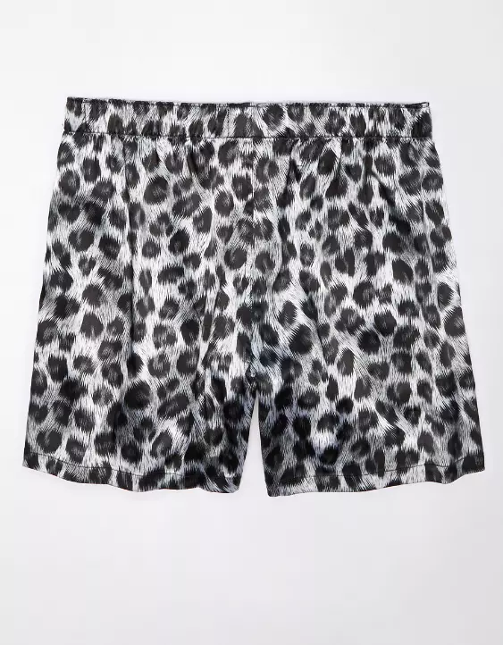 AEO Snow Leopard Satin Pocket Boxer Short 2 AEO Snow Leopard Satin Pocket Boxer Short - Image 2