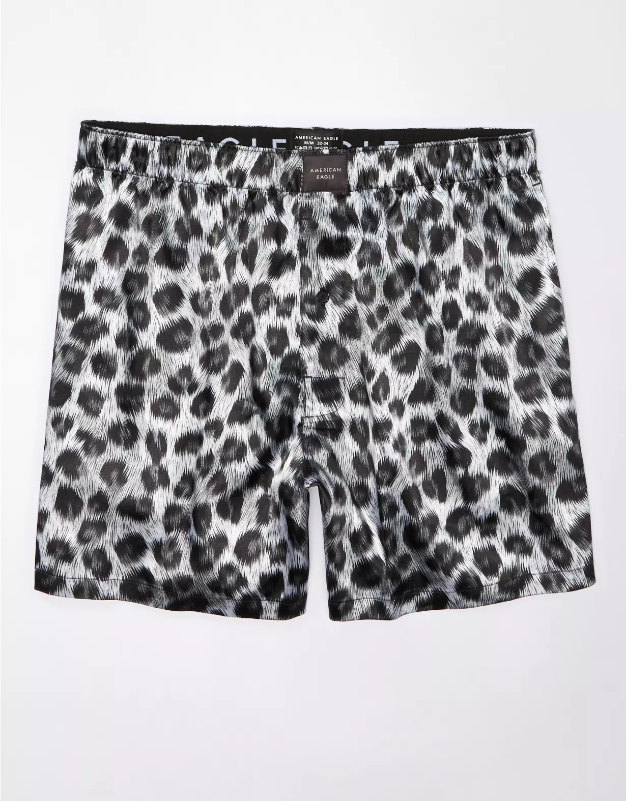 AEO Snow Leopard Satin Pocket Boxer Short 1 AEO Snow Leopard Satin Pocket Boxer Short
