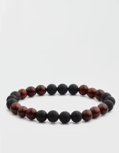 West Coast Jewelry Matte Onyx + Red Sandalwood Beaded Bracelet