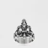 West Coast Jewelry Antique Stainless Steel Fleur De Lis Skull Ring
