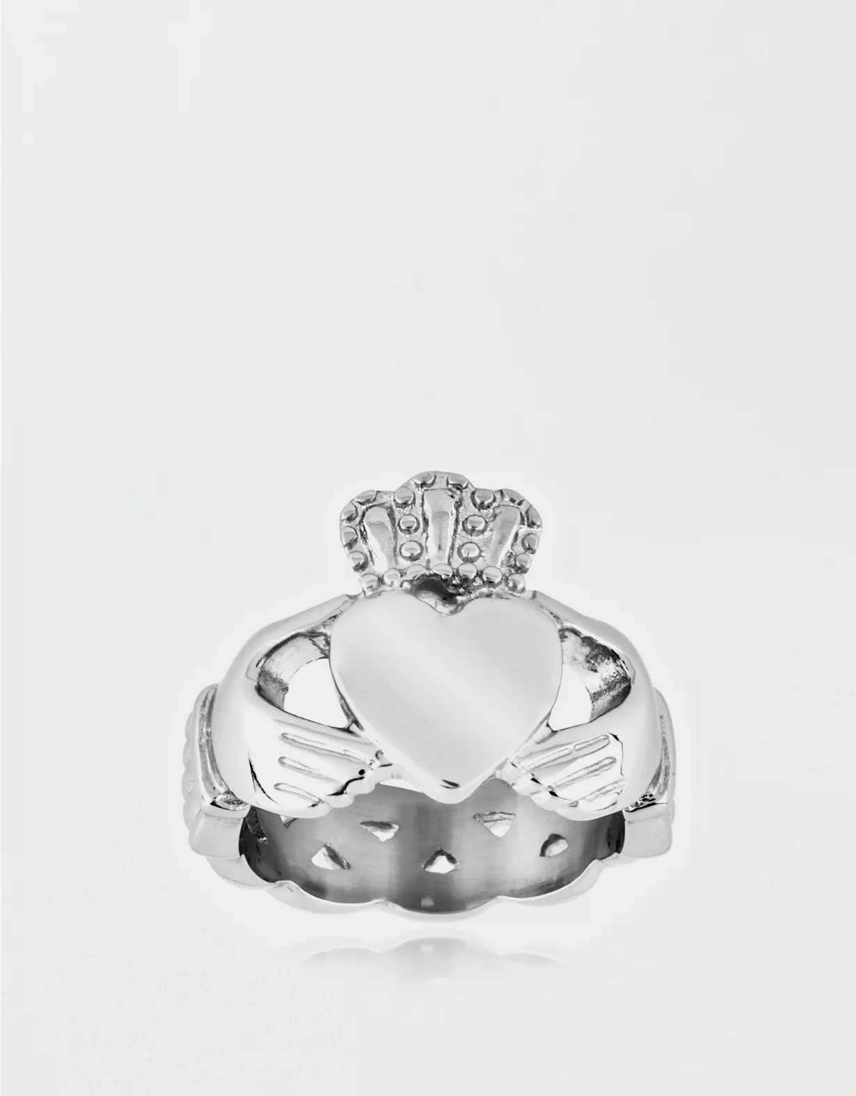 West Coast Jewelry Stainless Steel Celtic Knot Eternity Claddagh Ring 2 West Coast Jewelry Stainless Steel Celtic Knot Eternity Claddagh Ring - Image 2