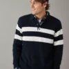 AE Super Soft Long-Sleeve Sweater Polo Shirt